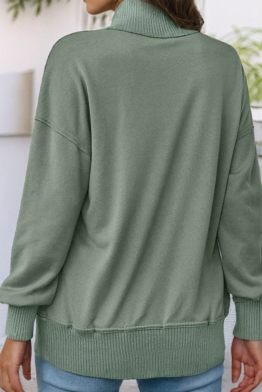 Button Sweatshirt - Green