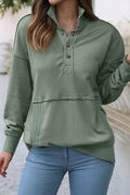 Button Sweatshirt - Green